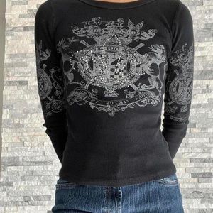 vocal y2k rhinestone long sleeve size small